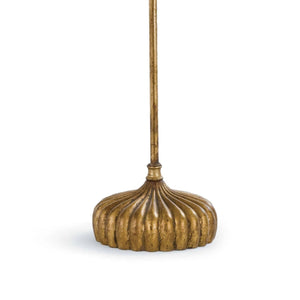 Clove Stem 11" One Light Buffet Table Lamp, Antique Gold Leaf / Black Shade