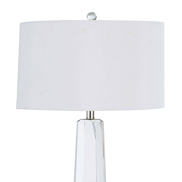 Tapered Hex Crystal 17" One Light Table Lamp, Clear