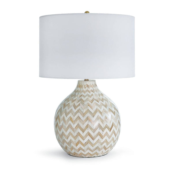 Chevron Bone 18" One Light Table Lamp, Natural