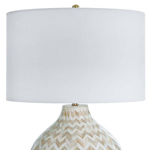 Chevron Bone 18" One Light Table Lamp, Natural