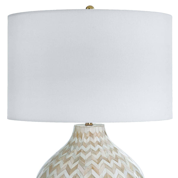 Chevron Bone 18" One Light Table Lamp, Natural