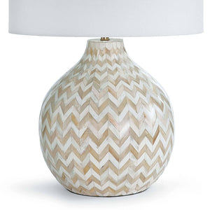 Chevron Bone 18" One Light Table Lamp, Natural