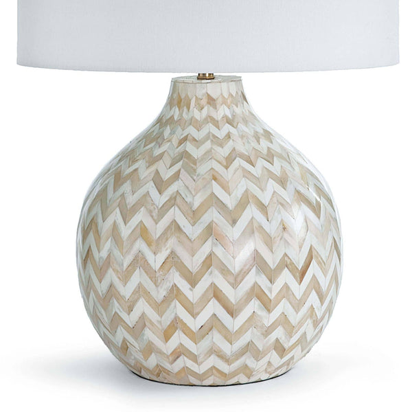 Chevron Bone 18" One Light Table Lamp, Natural
