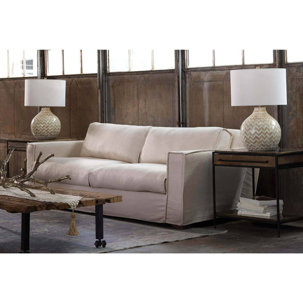 Chevron Bone 18" One Light Table Lamp, Natural