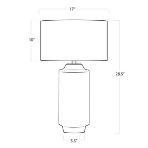 Dayton Ceramic 17" One Light Table Lamp, Ebony