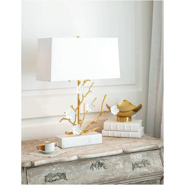 Cherise 17" Two Lights Horizontal Table Lamp, Gold