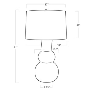 Hugo Ceramic 18" One Light Table Lamp, Black