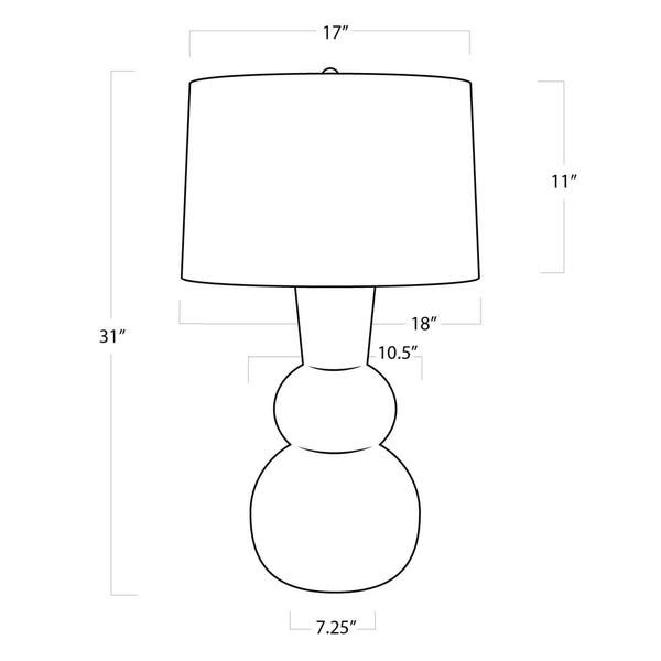 Hugo Ceramic 18" One Light Table Lamp, White