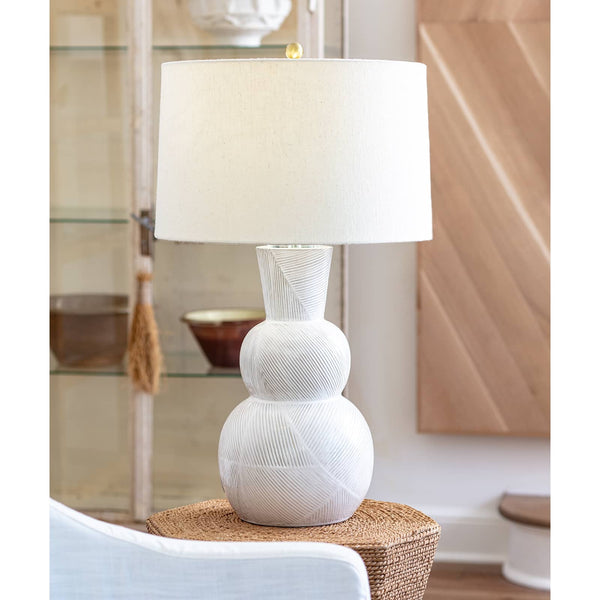 Hugo Ceramic 18" One Light Table Lamp, White