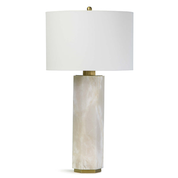 Gear Alabaster 16" One Light Table Lamp, Natural Stone