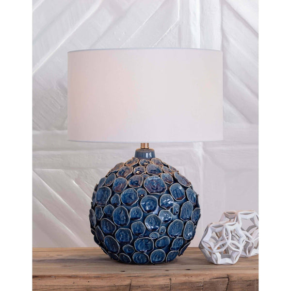 Lucia Ceramic 19" One Light Table Lamp, Blue