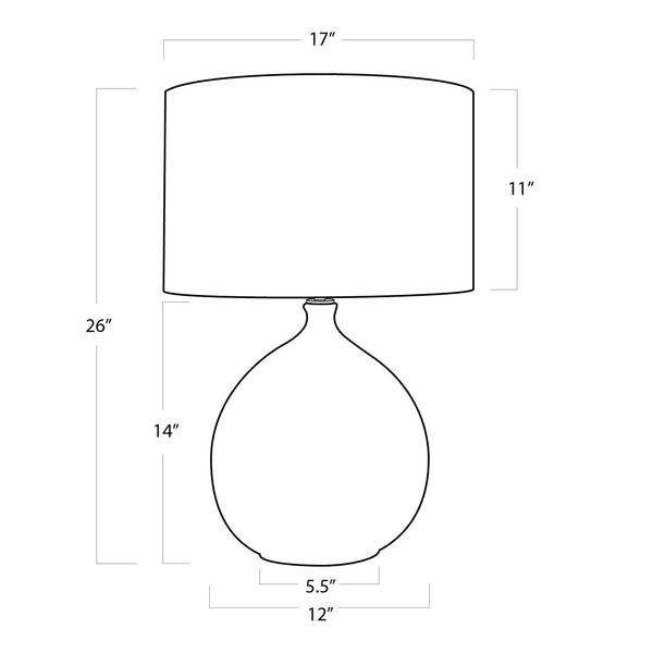 Dover Ceramic 17" One Light Table Lamp, Brown