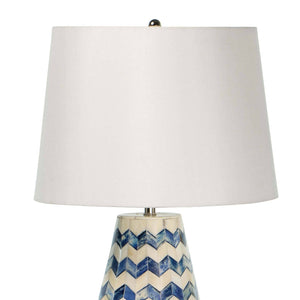 Cassia Chevron 14" One Light Table Lamp, Blue