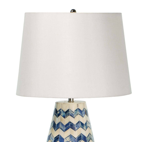 Cassia Chevron 14" One Light Table Lamp, Blue