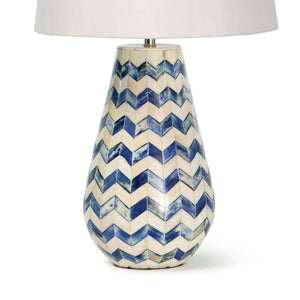 Cassia Chevron 14" One Light Table Lamp, Blue
