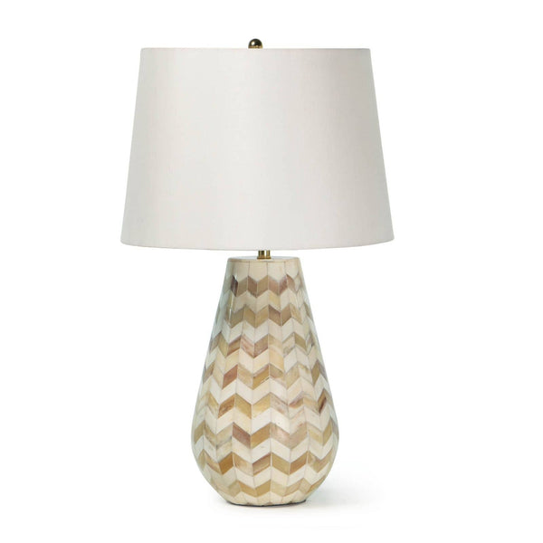 Cassia Chevron 14" One Light Table Lamp, Natural
