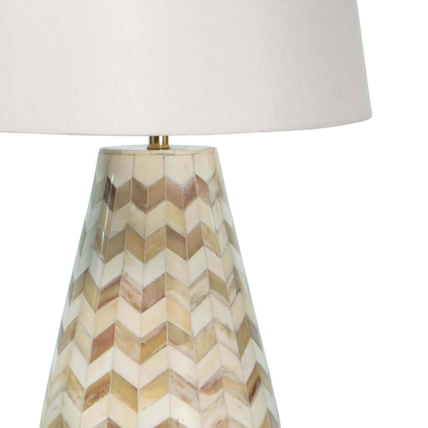 Cassia Chevron 14" One Light Table Lamp, Natural