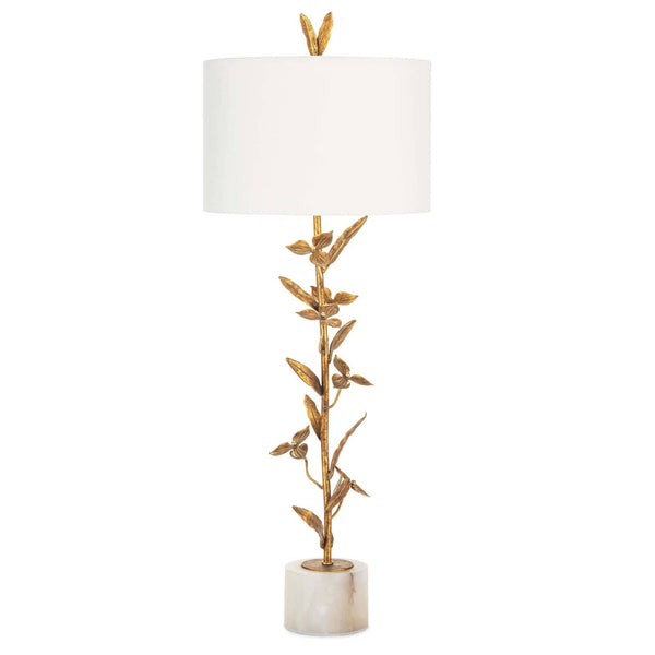 Trillium 14" One Light Buffet Lamp, Antique Gold Leaf