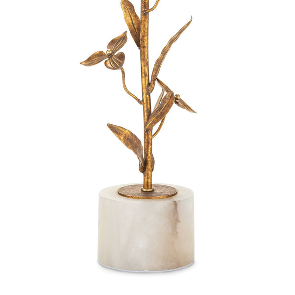 Trillium 14" One Light Buffet Lamp, Antique Gold Leaf