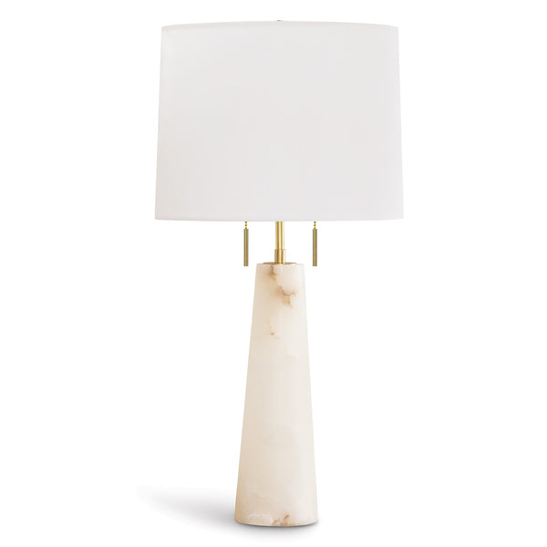 Austen Alabaster 15" Two Lights Table Lamp, Natural Stone