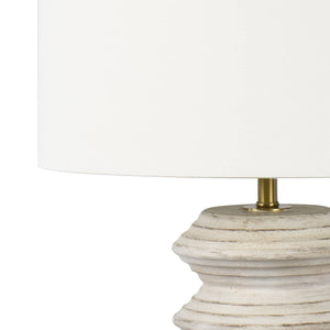 Nova Wood 14" One Light Table Lamp, White