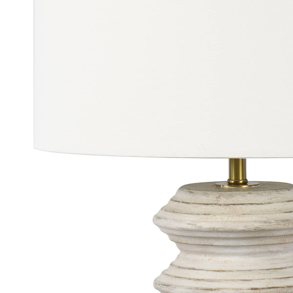 Nova Wood 14" One Light Table Lamp, White