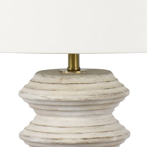 Nova Wood 14" One Light Table Lamp, White