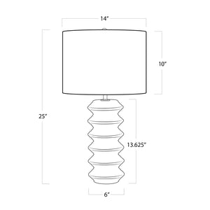 Nova Wood 14" One Light Table Lamp, White