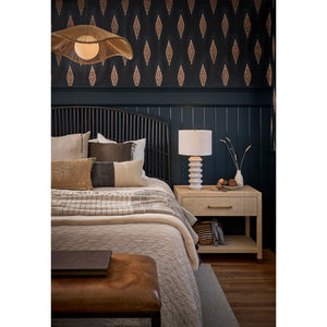 Nova Wood 14" One Light Table Lamp, White