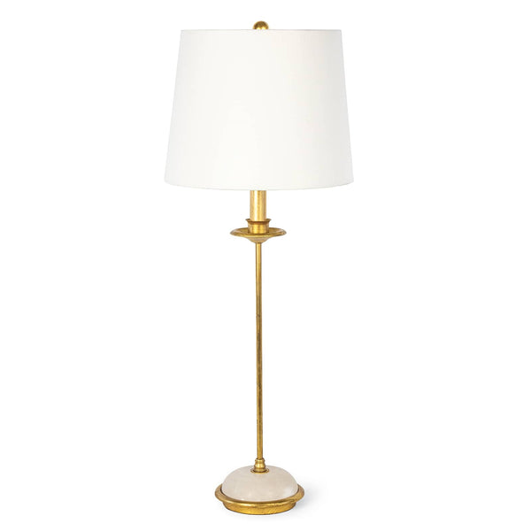 Fisher 11" One Light Buffet Lamp, Gold Leaf