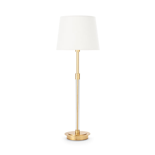 Auburn Crystal 11" One Light Buffet Lamp, Gold Leaf