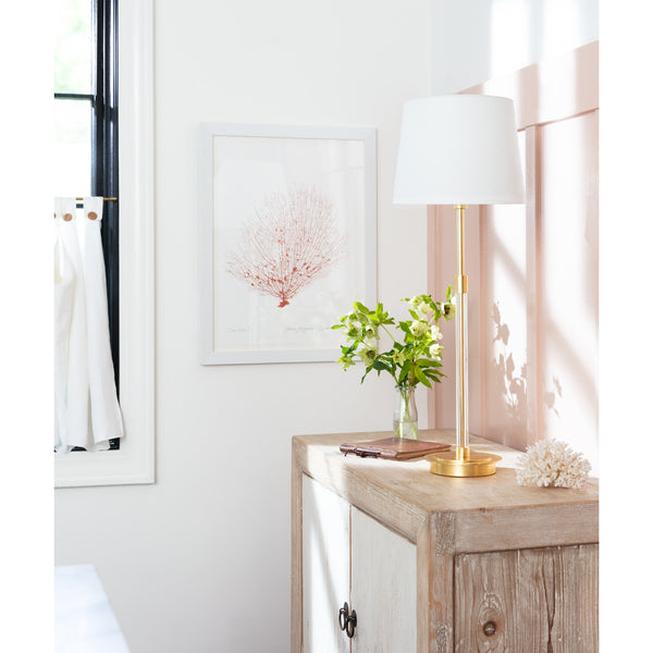 Auburn Crystal 11" One Light Buffet Lamp, Gold Leaf