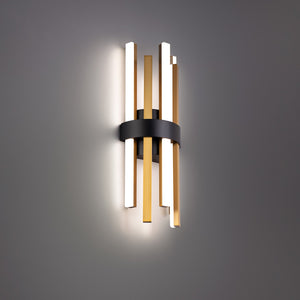 FM Modern 7.13'' LED Wall Sconce, Black and Aged Brass - Main Product Image.jpg