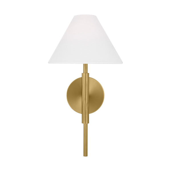Drew & Jonathan Porteau 9" One Light Bath Vanity, Satin Brass