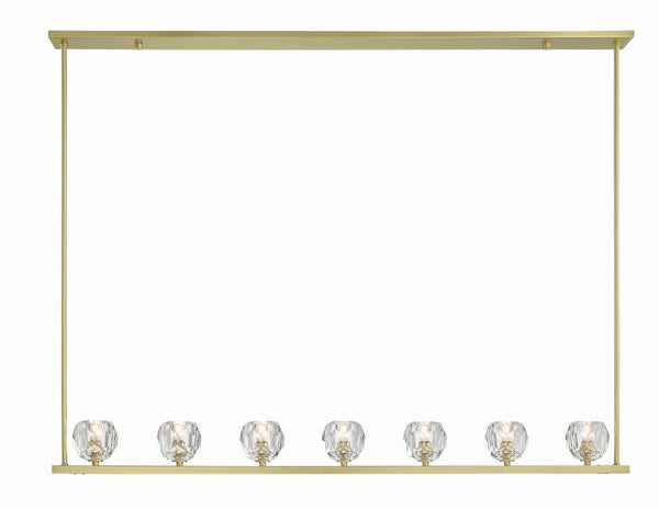 Araceli 4.25'' 7 Light LED Chandelier, Soft Brass Clear - Main Product Image.jpg