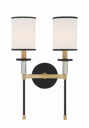 Hattie 12'' Two Light Wall Sconce, Black / Gold - Main Product Image.jpg