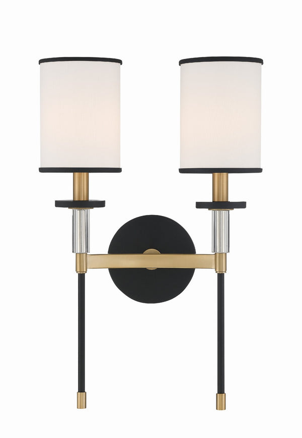 Hattie 12'' Two Light Wall Sconce, Black / Gold - Main Product Image.jpg