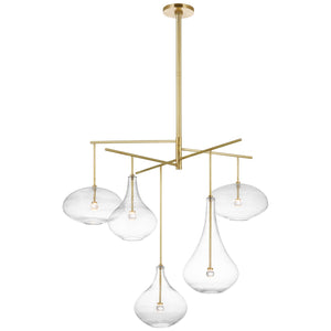 Lomme XLSeventeen Light Chandelier, Soft Brass