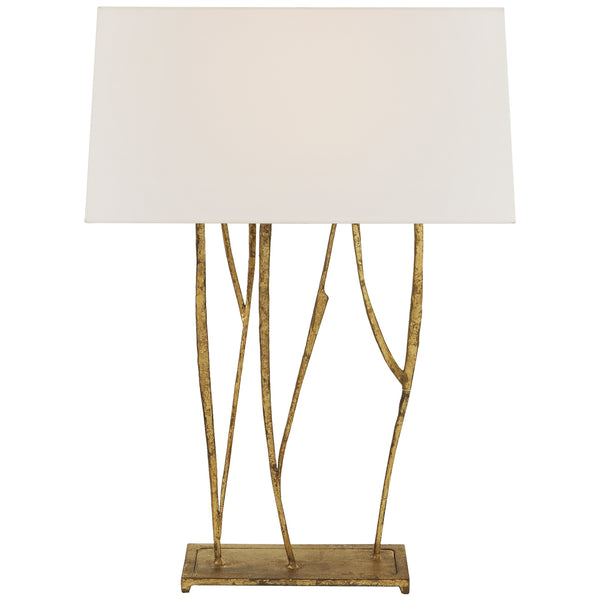Aspen 16" Two Light Console Lamp, Gilded Iron