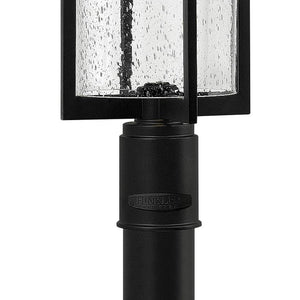 Lodge 8" One Light Large Post Mount Lantern, Black