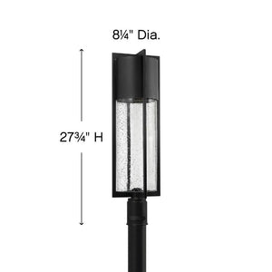 Lodge 8" One Light Large Post Mount Lantern, Black