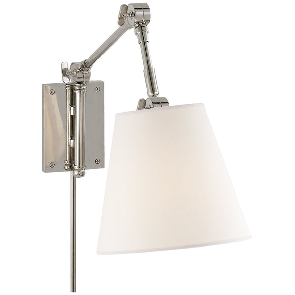 Graves 8" One Light Wall Sconce, Polished Nickel