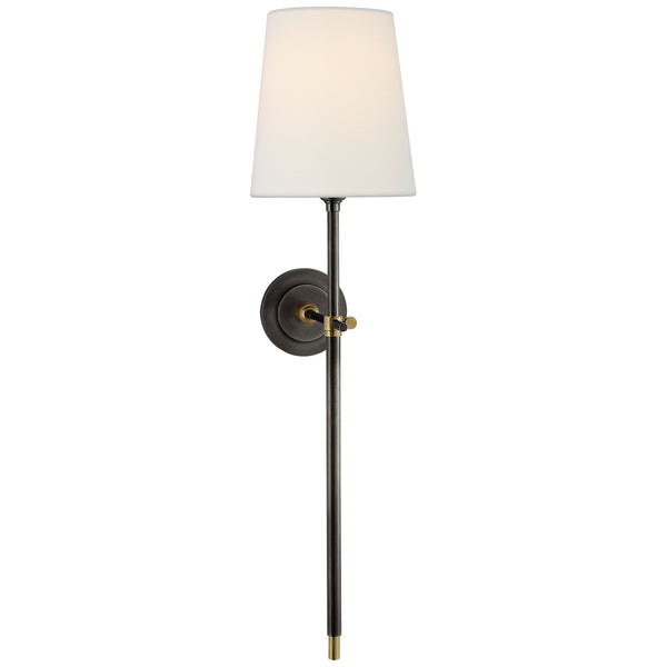 Bryant 6.5" One Light Wall Sconce, Bronze and Hand-Rubbed Antique Brass