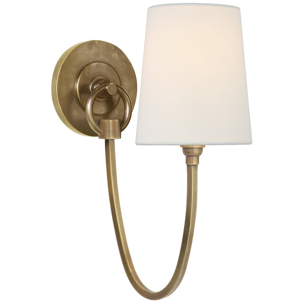 Reed 5" One Light Wall Sconce, Hand-Rubbed Antique Brass