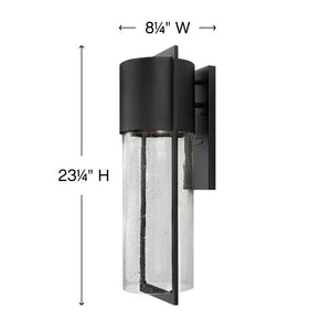 Lodge 8" One Light Large Wall Mount Lantern, Black