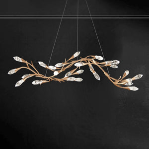 Secret Garden 56'' LED Linear Pendant, French Gold with Heritage Optic Haze - Main Product Image.jpg