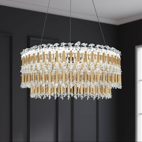 Tahitian 25'' LED Pendant, Heirloom Gold with Clear Optic Crystal - Main Product Image.jpg