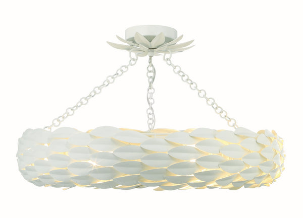 Laurel 24'' Six Light Semi Flush Mount, Matte White - Main Product Image.jpg