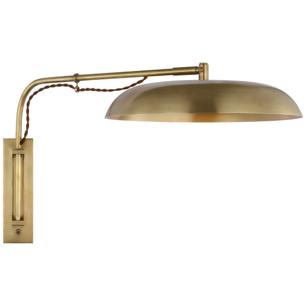 Cyrus 14" LED Wall Sconce, Hand-Rubbed Antique Brass and White
