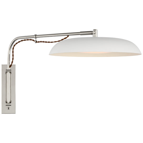 Cyrus 14" LED Wall Sconce, Polished Nickel and White